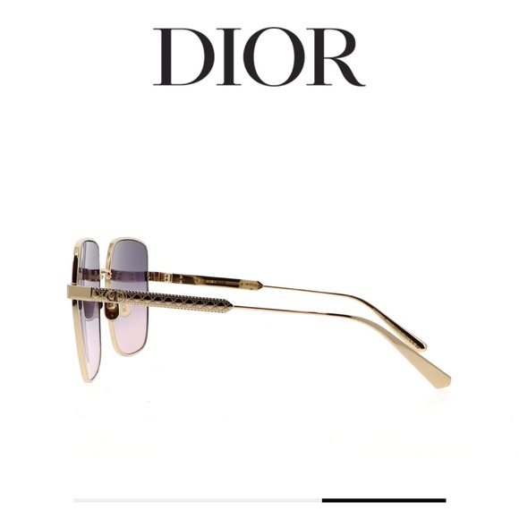Dior CANNAGE Sunglasses with Gold Frame and Purple Tint - Picture 1 of 7